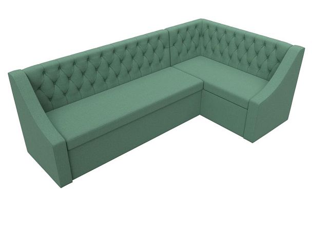 Диван кухонный угловой Мерлин правый угол Рогожка зеленый - Вид 5