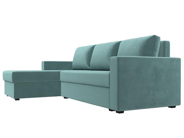 Угловой диван Траумберг Лайт левый (полностью Велюр бирюзовый) - Вид 3
