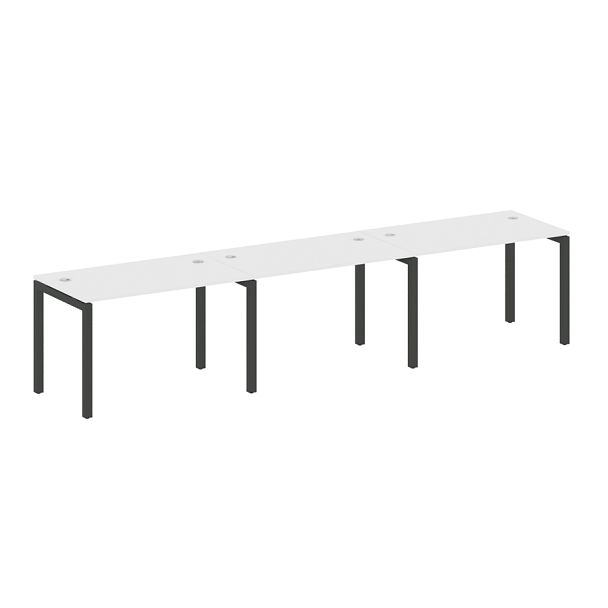Metal System Quattro Р. ст. на 3 раб. места на П-образном м/к 50БП.СМ-3.2 Белый/Антрацит металл 3600*720*750 - Вид 1