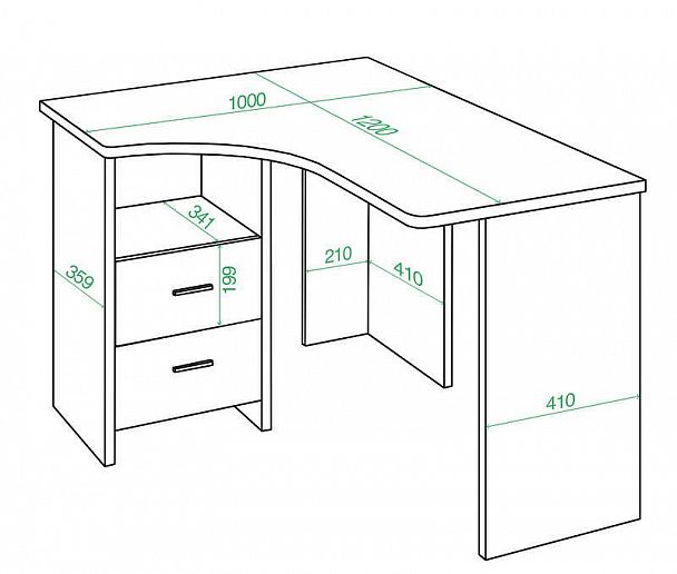 Стол письменный Домино Лайт СКЛ-Угл 120 Карамель/Шамони левый - Вид 3