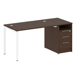 Metal System Quattro Р. ст. с тумбой на П-образном м/к 40БП.РС-СТП-1.2 Венге/Белый металл 1612*720*750 - Фото предпросмотра