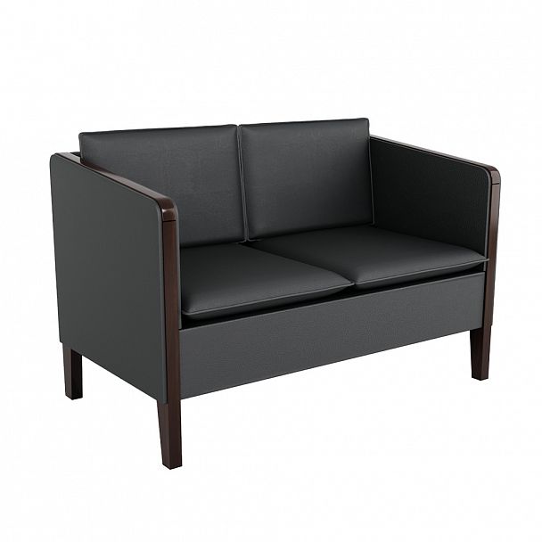 Двухместный диван Brazilia 127,5x71x73 чёрный - Вид 1