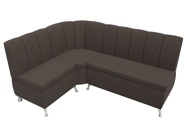 Диван кухонный угловой Кантри левый угол Рогожка коричневый - Вид 5