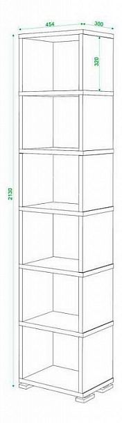 Стеллаж Домино СБ-15/6 Венге/Карамель - Вид 3