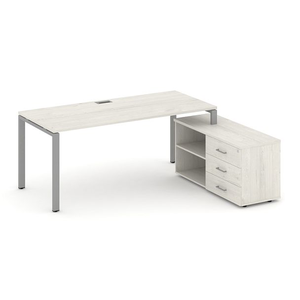 Стайл Проджект Директ / Style Project Direct Стол письменный с греденцией правой SN-6P.SRG-015.M(R) Дуб Наварра/Металл Серый 1980*1480*750 - Вид 1