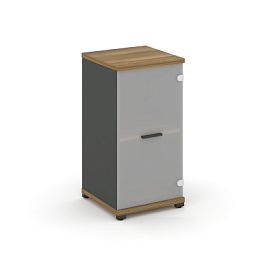 Concept Шкаф 1 узкая секция, 2 ниши CN.STU.E-213 SM A Сандал Янтарный/Антрацит/Металл Антрацит/Сатин 420*420*818 - Фото предпросмотра