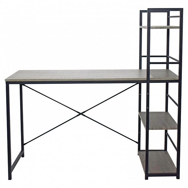 Стол на металлокаркасе BRABIX "LOFT CD-005", 1200х520х1200 мм, 3 полки, цвет дуб антик, 641222 - Вид 4