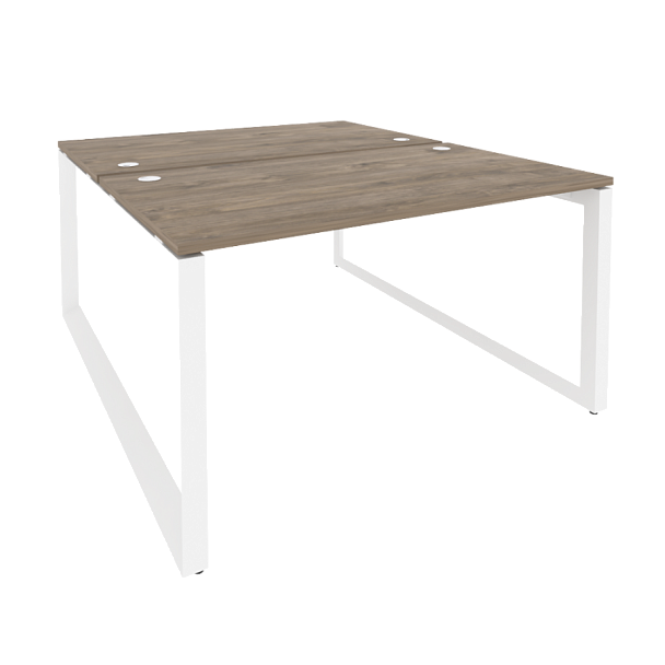 Onix Рабочая станция на О-образном м/к O.MO-D.RS-2.3.8 Тиквуд темный/Белый металл 1380*1635*750 - Вид 1