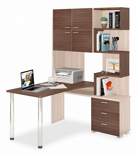 Стол компьютерный Домино СР-500М/140 Карамель/Шамони правый - Вид 1