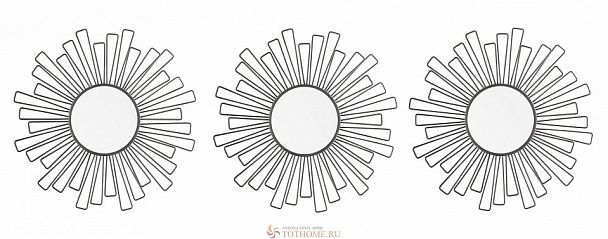 Набор из 3 зеркал настенных (25 см) Aviere 29230 - Вид 2