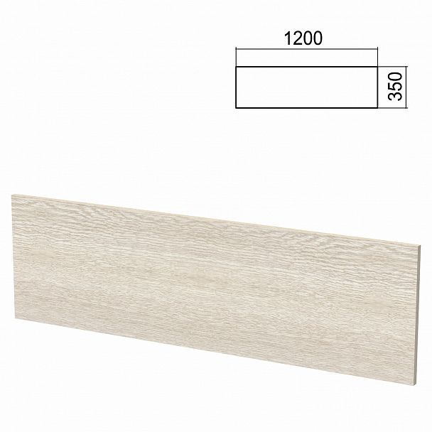 Экран к столам на металлокаркасе "Арго", шириной 1200 мм, ясень шимо - Вид 2