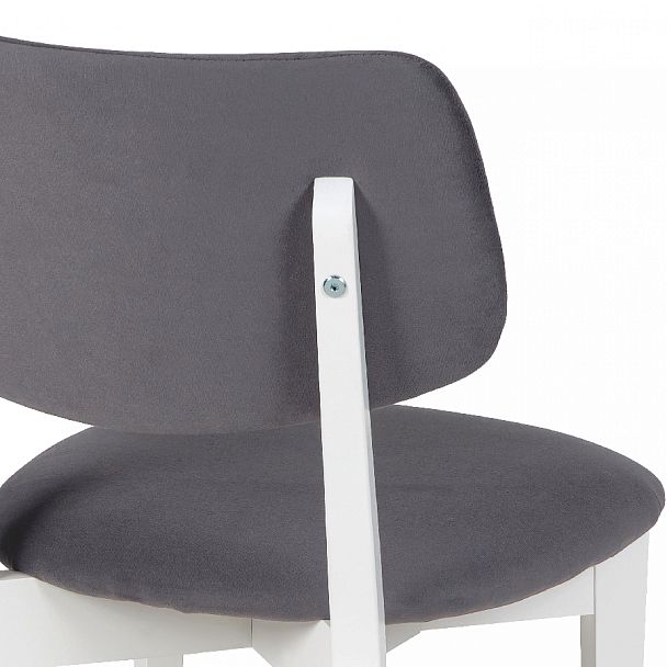 Комплект деревянных стульев с мягким сиденьем Мэти Белый/Серый велюр, 3 шт. - Вид 8