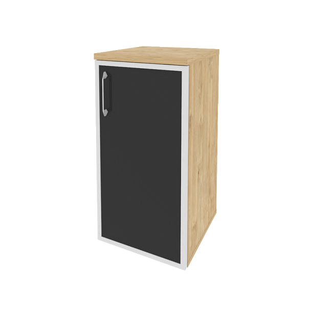 Onix Шкаф низкий узкий правый O.SU-3.2 R (R) black Тиквуд светлый/Стекло black 400*420*823 - Вид 1