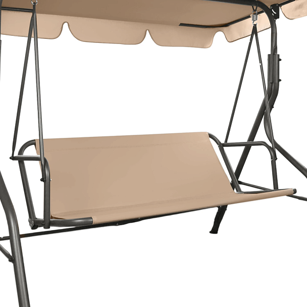 Качели садовые DASWERK (ДАСВЕРК) "COMFORT SC-003", 3 места, Ш170хГ110хВ153 см, мягкое сиденье, кофейный, 680052 - Вид 7