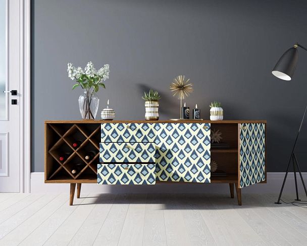 Комод Berber удлиненный с бутылочницей 13 принт арт BB15/Print_13 - Вид 2