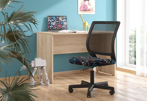 Кресло CHAIRMAN KIDS 112, пластик черный, велюр/сетка, принт GAME - Вид 6