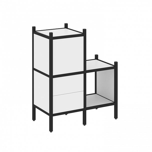 Стеллаж "Loft" VR.L-11 белый бриллиант/черный - Вид 1