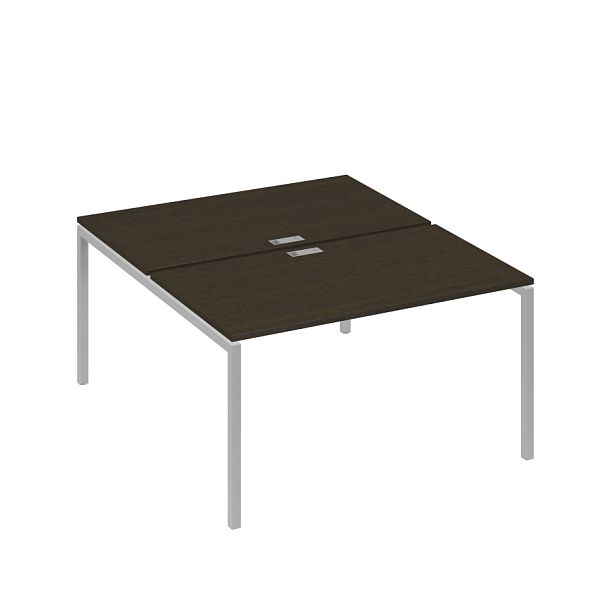 Рабочая станция 2х140 с металлокаркасом DUE A4 А4 Б2 177 БП венге / металлокаркас серый - Вид 1