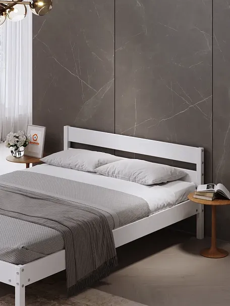 Кровать деревянная Мечта 1800х2000, береза, цвет белый - Вид 4