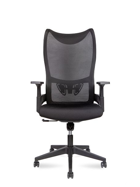 Кресло офисное Wave T / черный пластик / черная сетка / черная ткань - Вид 2