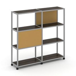 Shelf Mobile Стеллаж 4 уровня 2 секции VR.LT-STK-412.06 Дуб Мали/Металл Серый/W-31 1170*400*1523 - Фото предпросмотра