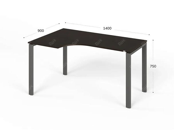 ЛАЙТ / LIGHT RLG016-12x9L Угловой стол 140x90x75 Венге - Вид 2