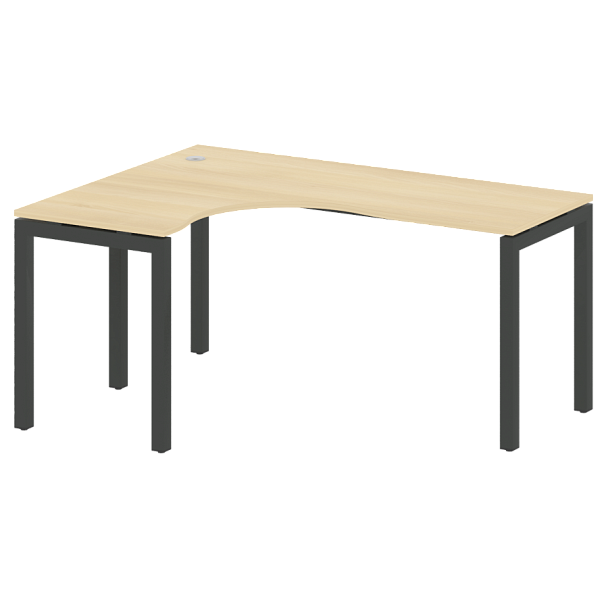Metal System Quattro Стол криволинейный левый на П-образном м/к 50БП.СА-4 (L) Акация/Антрацит металл 1600*1200*750 - Вид 1