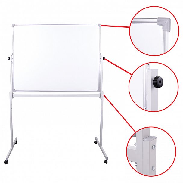 Доска магнитно-маркерная НА СТЕНДЕ 90х120 см, 2-сторонняя, STAFF ECO, 238143 - Вид 9