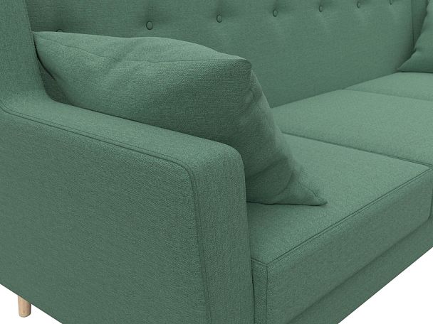 Диван кухонный прямой Брайтон 3 Рогожка зеленый - Вид 4