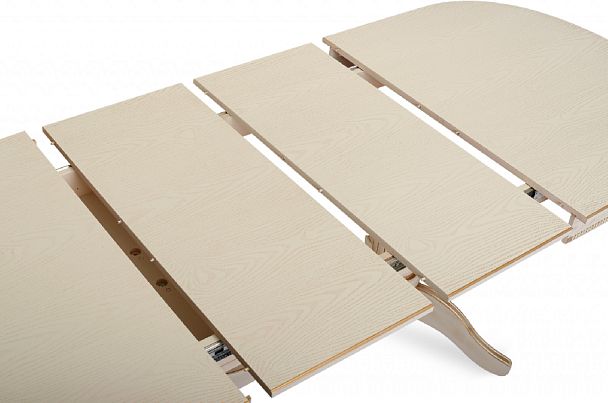 Стол деревянный раздвижной Кайнс 160(200,240)х100х76 Слоновая кость с золотой патиной - Вид 6