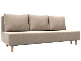 Диван прямой Лига-033 Велюр бежевый - Фото предпросмотра