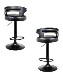 Набор 2 шт Стул барный DOBRIN FRED BLACK (чёрное дерево, чёрный) - Фото предпросмотра