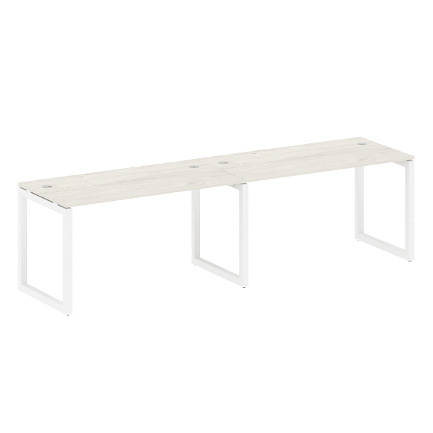 Metal System Quattro Р. ст. на 2 раб. места на О-образном м/к 50БО.СМ-2.3 Дуб наварра/Белый металл 2800*720*750 - Вид 1