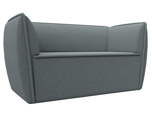 Диван кухонный прямой Бергамо 2-х местный Рогожка серый - Вид 1