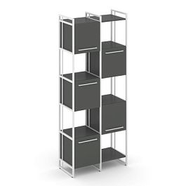 Rift Шкаф комбинированый RF.NS-003 Антрацит/Металл Белый 820*396*2010 - Фото предпросмотра