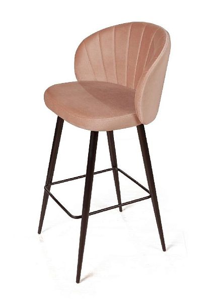 Стул барный Mont Blanc, бархат бежевый 5 / черный конус - Вид 9