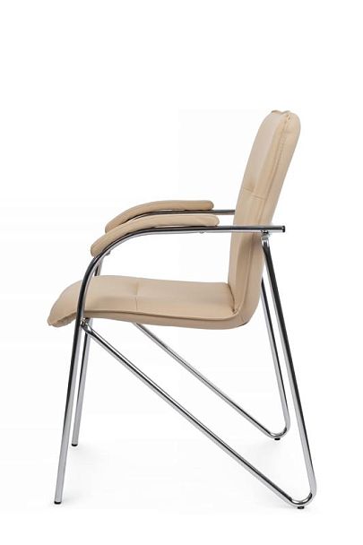 Стул Самба с мягкими подлокотниками SMB-01H Хром гальв. Бежевый - Вид 6