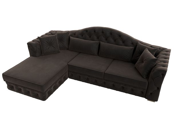 Диван угловой Артис левый угол Велюр коричневый - Вид 5