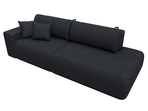 Диван прямой Лига-036 НПБ Модерн подлокотник слева Искусственная замша серый - Вид 5