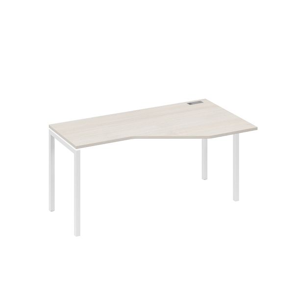 Стол эргономичный правый "Техно" на металлокаркасе DUE A4 А4 Б2 056 БП дуб / металлокаркас белый - Вид 1