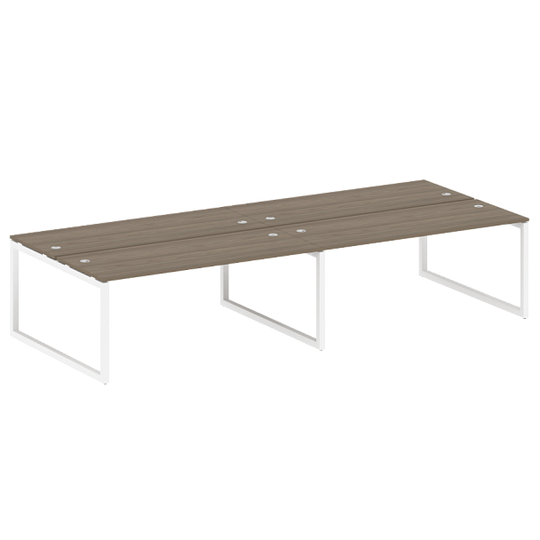 Metal System Quattro Р. ст. на 4 раб. места на О-образном м/к 50БО.СМ-4.5 Вяз/Белый металл 3600*1475*750 - Вид 1