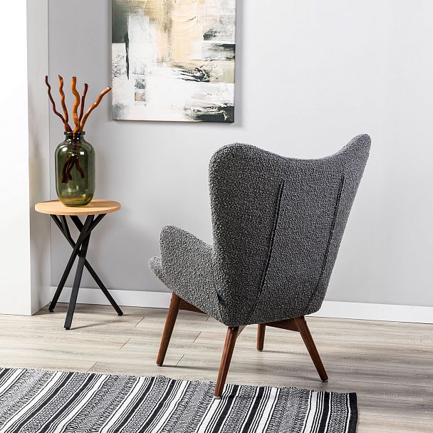 Кресло Хайбэк темно-серый/т.орех - Вид 12