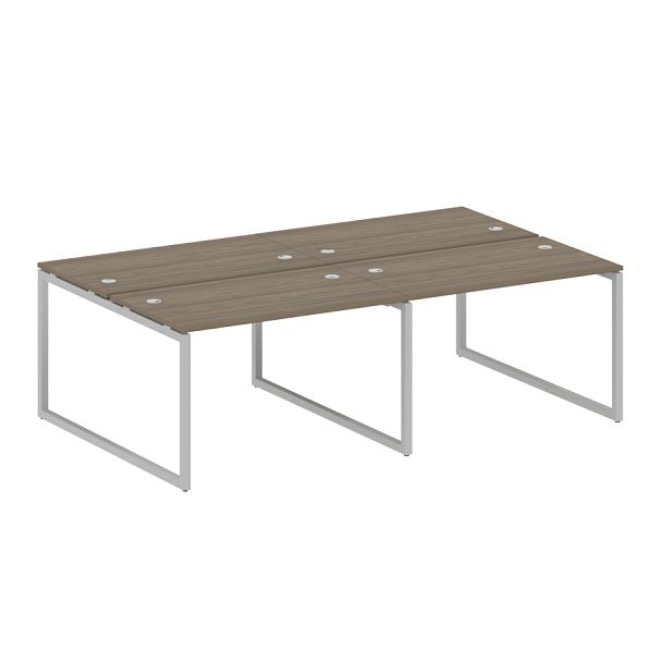 Metal System Quattro Р. ст. на 4 раб. места на О-образном м/к 40БО.СМ-4.2 Вяз/Серый металл 2400*1475*750 - Вид 1