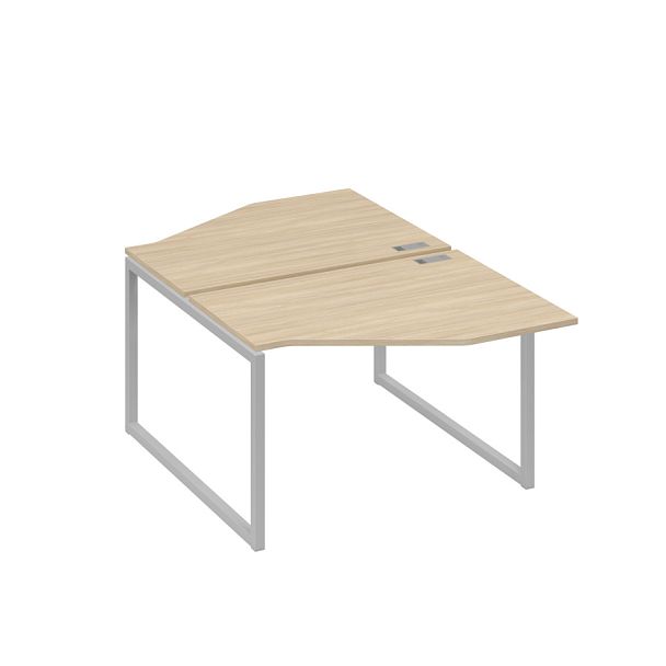 Станция каркас QUATTRO столы (2х120) эргономичные Техно A4 А4 Б4 186 БП дуб скандинавский / металлокаркас серый - Вид 1
