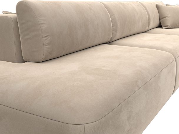 Диван угловой Лига-036 Модерн Лонг правый угол Велюр бежевый - Вид 4