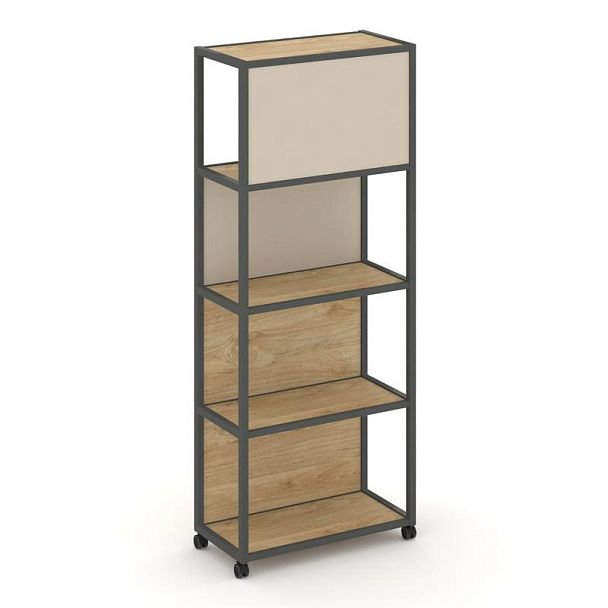 Shelf Mobile Стеллаж 5 уровней 1 секция VR.LT-STK-504.12 Тиквуд Светлый/Металл Антрацит/W-04 1200*400*2000 - Вид 3