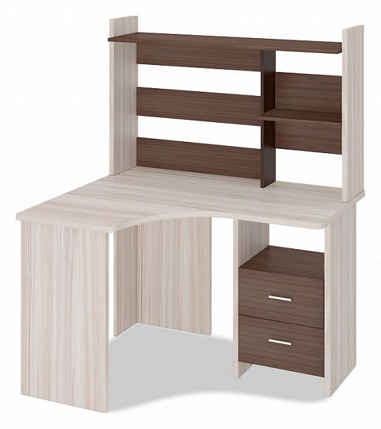 Стол компьютерный Домино Лайт СКЛ-Угл120+НКЛ-120 Карамель/Шамони левый - Вид 1