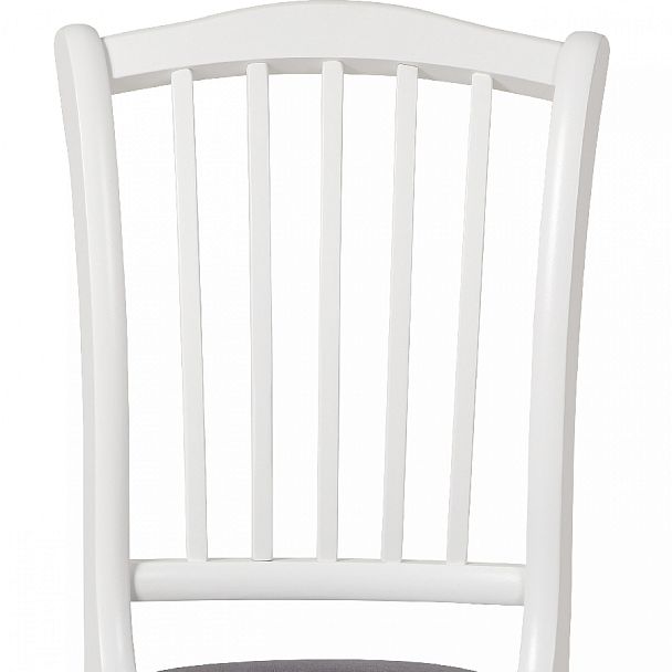 Стул деревянный с мягким сиденьем Элин Белый/Серый велюр - Вид 7