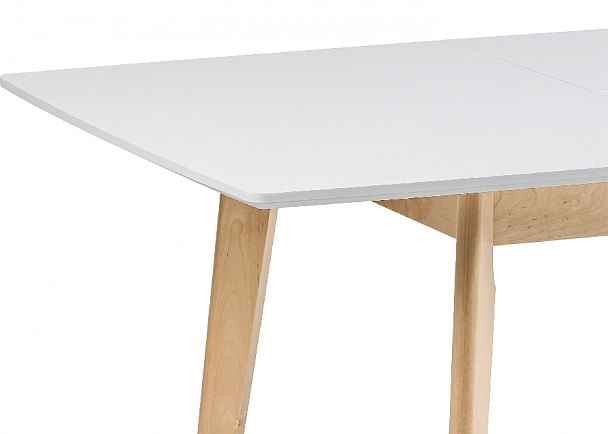 Обеденная группа стол раздвижной Норден 120 Белый/Натуральный и 4 стула Мэти Натуральный/Серый велюр - Вид 9