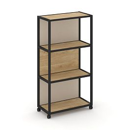 Shelf Mobile Стеллаж 4 уровня 1 секция VR.LT-STK-404.06 Тиквуд Светлый/Металл Черный/W-04 600*400*1523 - Фото предпросмотра